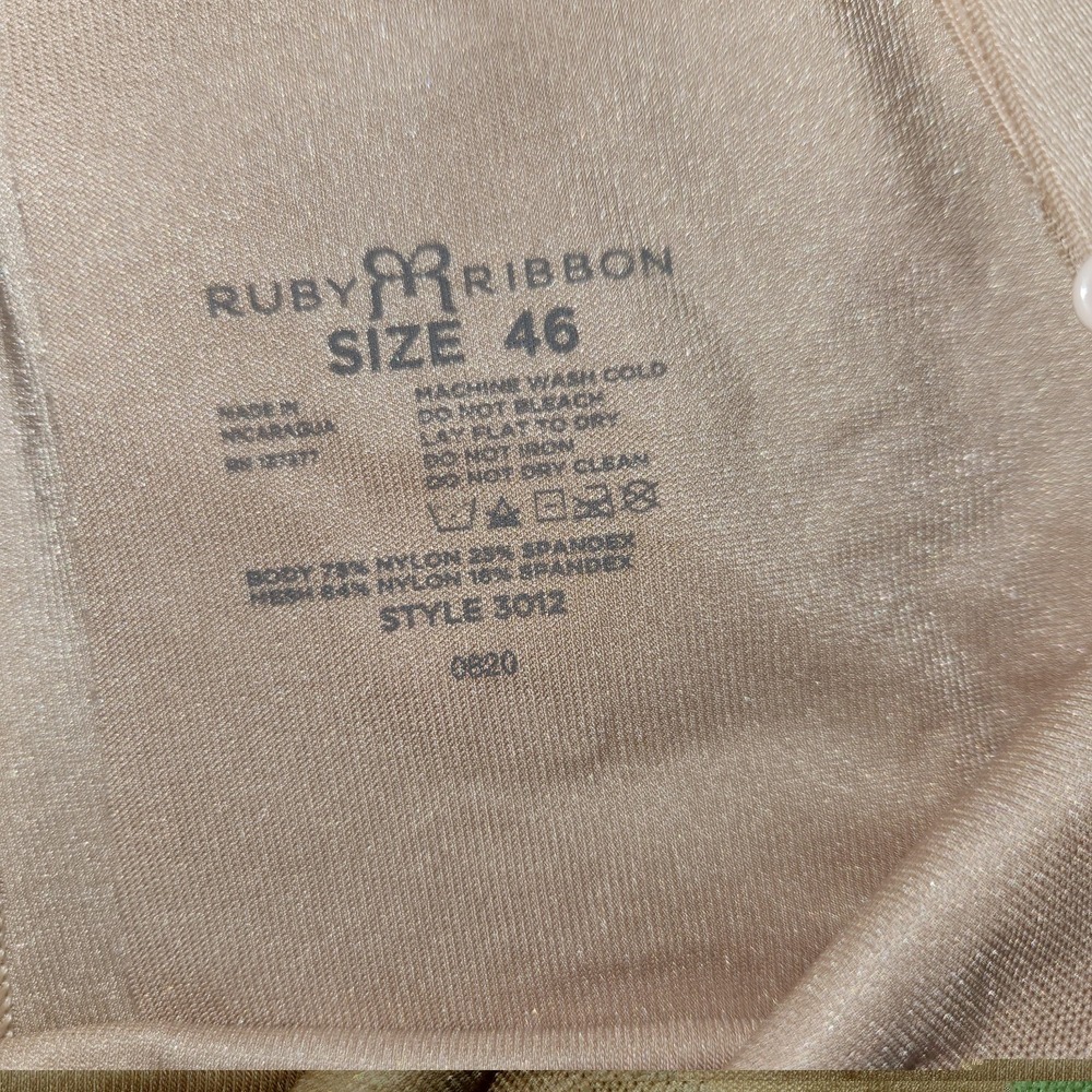 Ruby Ribbon Slimming Beige Nude Tank Top Cami Women's Sz 46 Style #3012 Mesh Nwt - Picture 4 of 6
